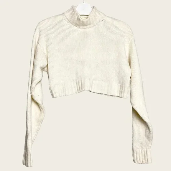 Aritzia Wilfred Free Cropped Mock Neck Merino Wool Sweater - Picture 8 of 8